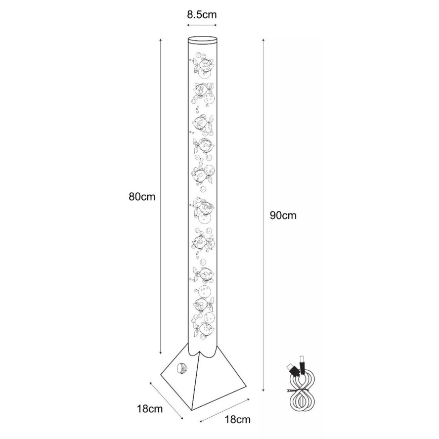 Zuma Line - LED RGB Lampa podłogowa LED/3,6W/5V