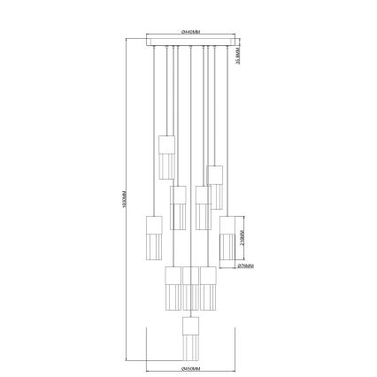 Zuma Line - LED Żyrandol na linkach LED/50W/230V złoty