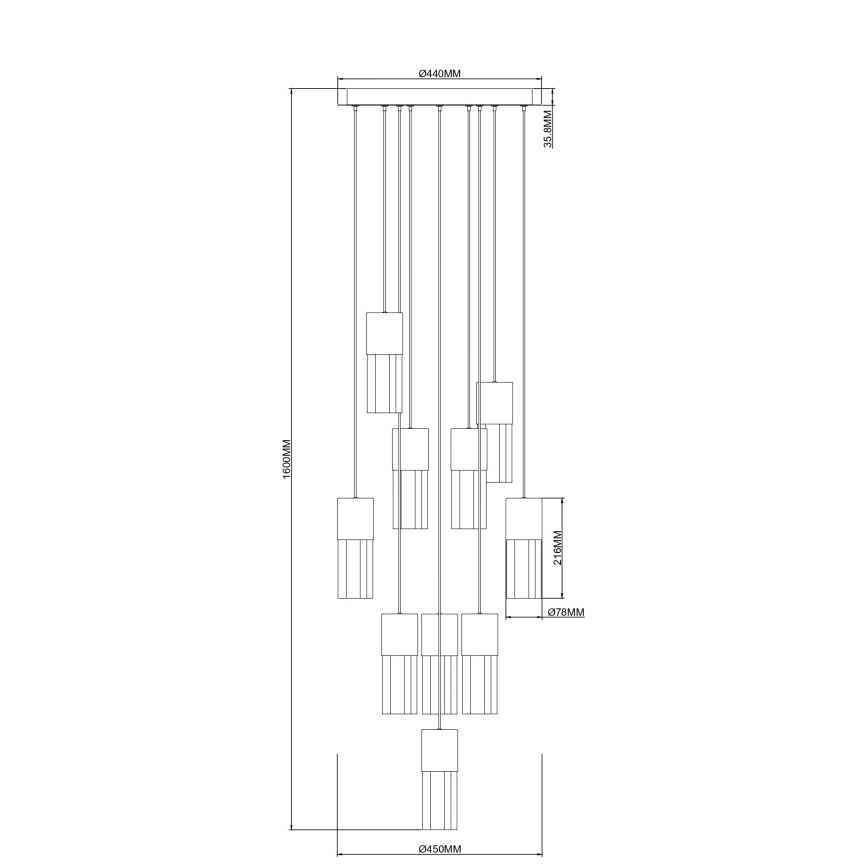 Zuma Line - LED Żyrandol na linkach LED/50W/230V złoty