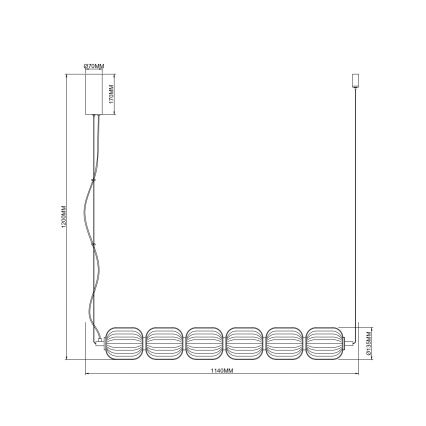 Zuma Line - Lampa wisząca LED na lince LED/50W/230V złota