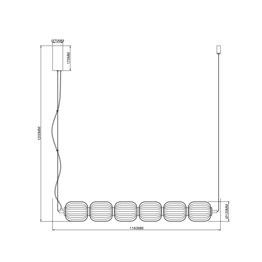 Zuma Line - Lampa wisząca LED na lince LED/50W/230V złota