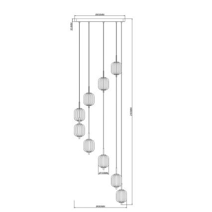Zuma Line - Lampa wisząca LED na linkę LED/55W/230V śr. 63 cm złota