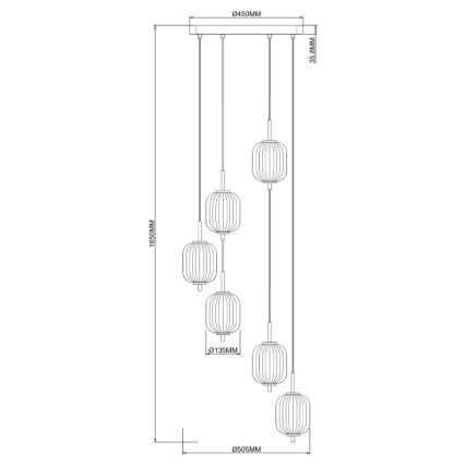 Zuma Line - LED żyrandol na lince LED/34W/230V Ø 50,5 cm złoty