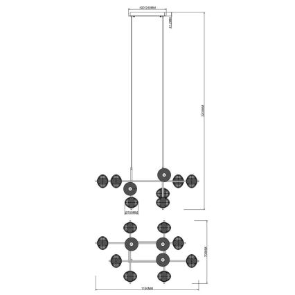Zuma Line - LED żyrandol na lince LED/63W/230V złoty