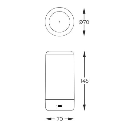 Zuma Line - LED regulowana jasność ładowalna lampa stołowa LED/0,5W/230V czarna IP54