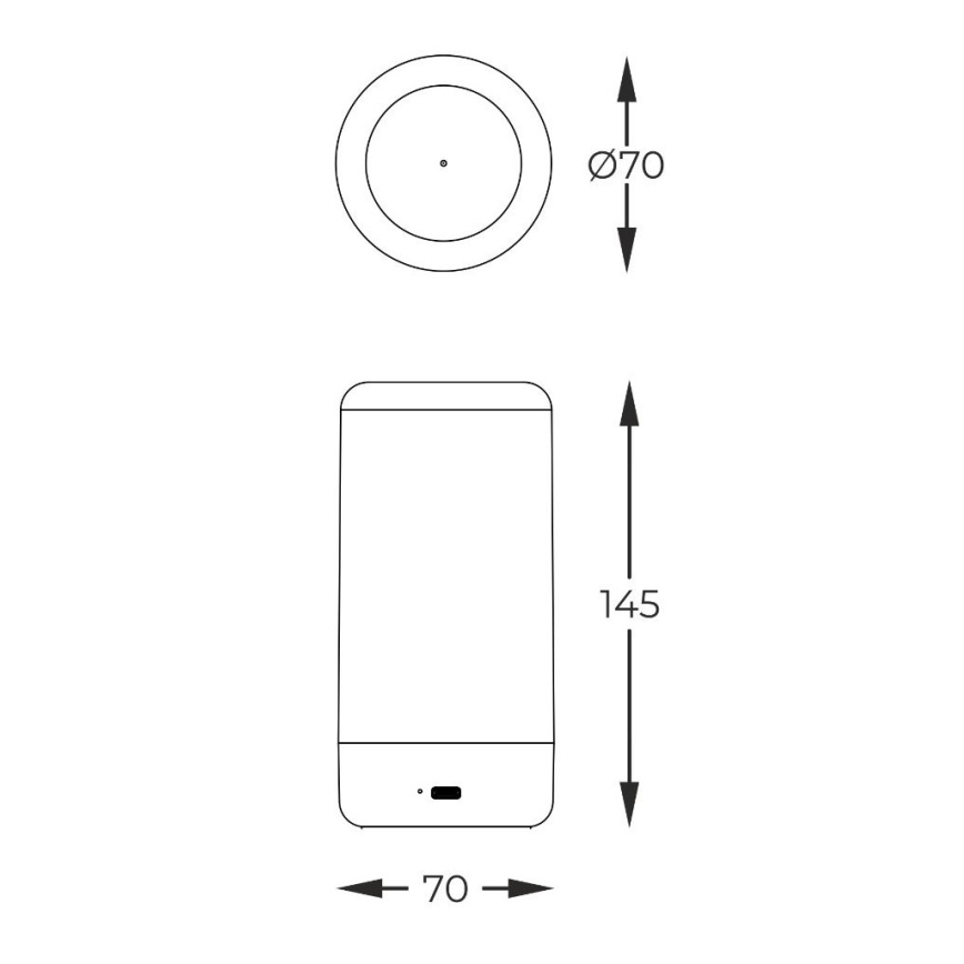 Zuma Line - LED regulowana jasność ładowalna lampa stołowa LED/0,5W/230V czarna IP54