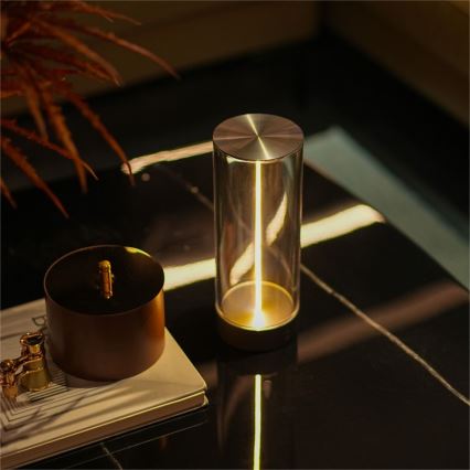 Zuma Line - LED Ściemnialna akumulatorowa lampa stołowa LED/1,2W/230V szara IP54