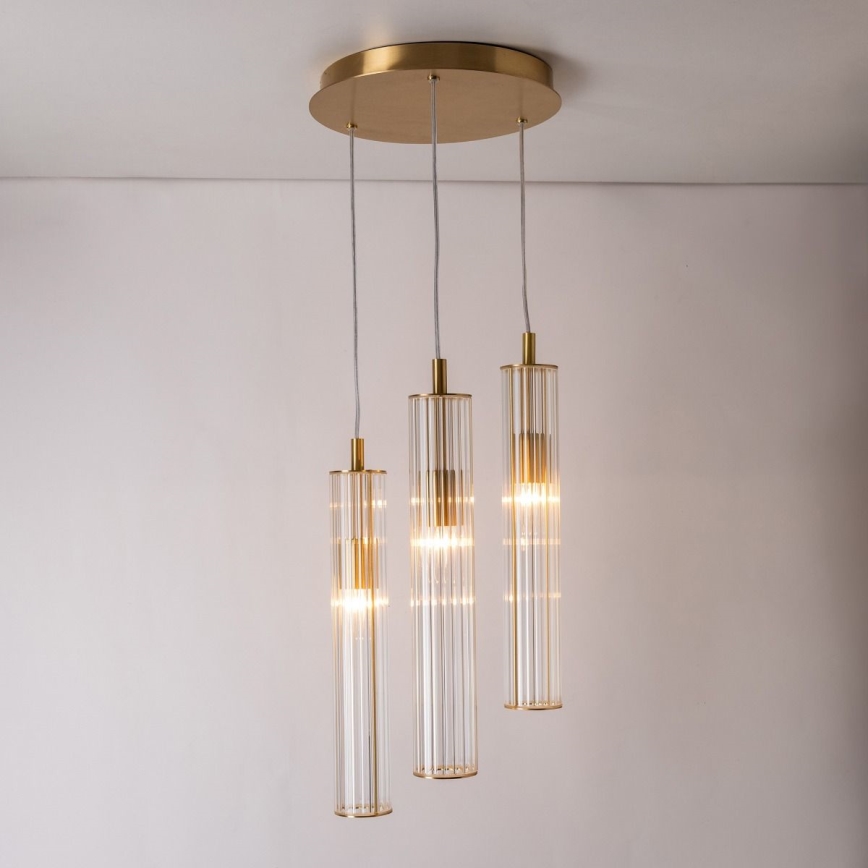 Zuma Line - Żyrandol na lince 3xE14/7W/230V złoty