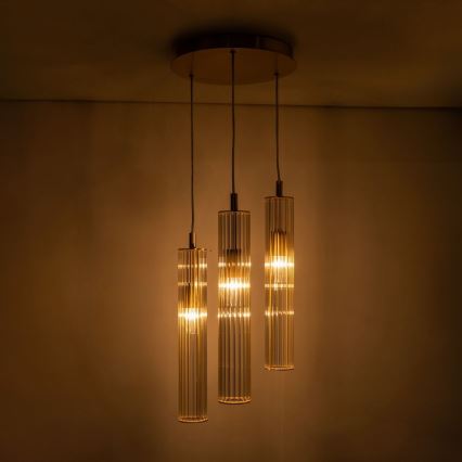 Zuma Line - Żyrandol na lince 3xE14/7W/230V złoty