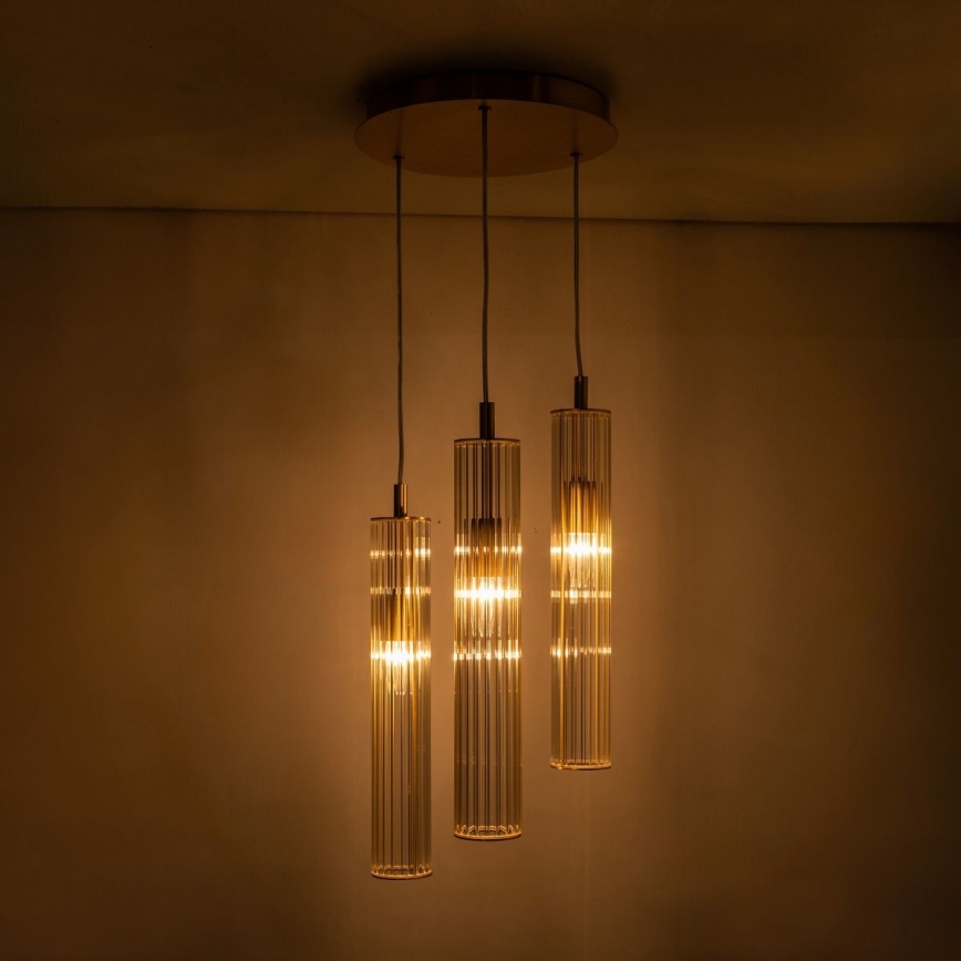 Zuma Line - Żyrandol na lince 3xE14/7W/230V złoty