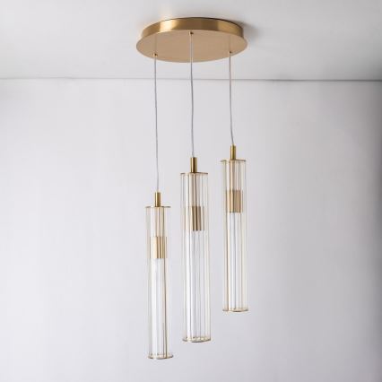 Zuma Line - Żyrandol na lince 3xE14/7W/230V złoty