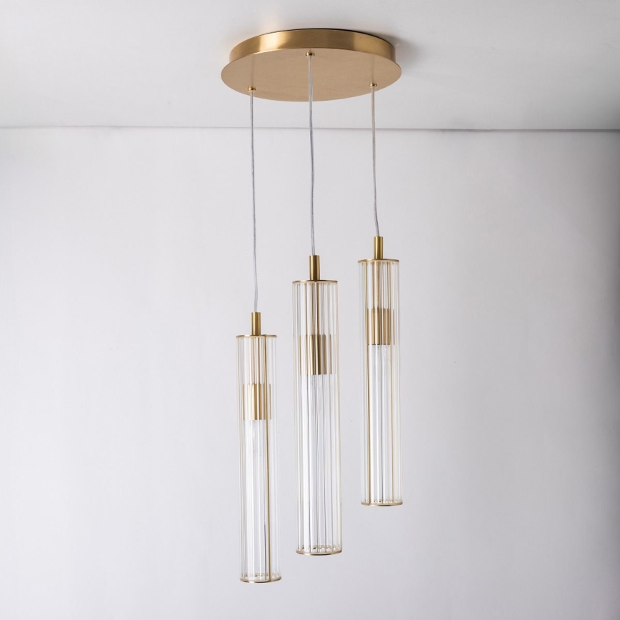 Zuma Line - Żyrandol na lince 3xE14/7W/230V złoty