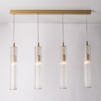 Zuma Line - Żyrandol na lince 4xE14/7W/230V złoty