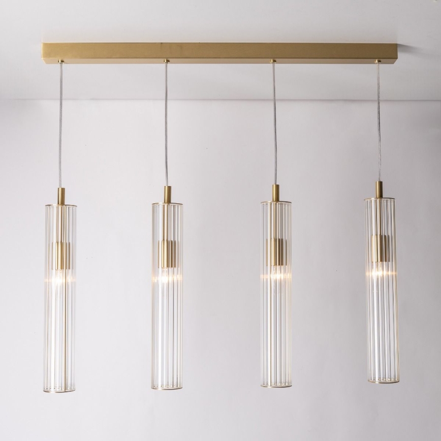 Zuma Line - Żyrandol na lince 4xE14/7W/230V złoty