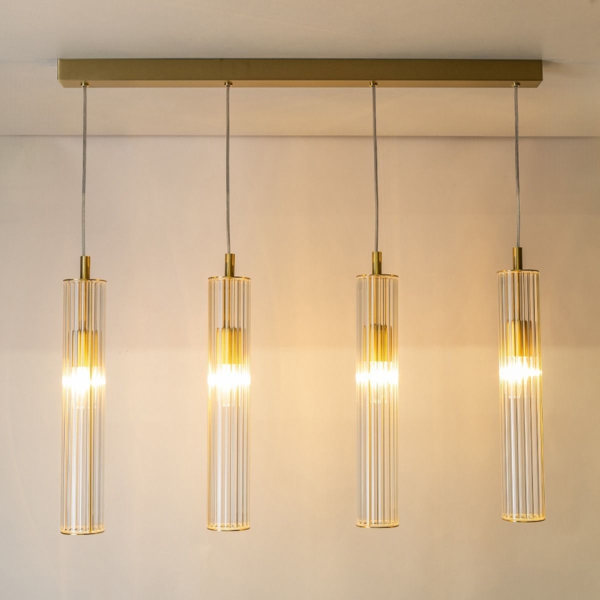 Zuma Line - Żyrandol na lince 4xE14/7W/230V złoty