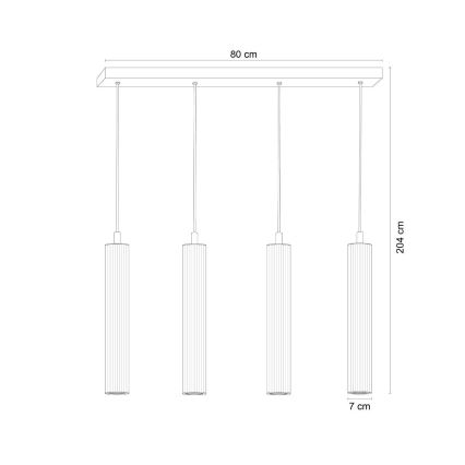 Zuma Line - Żyrandol na lince 4xE14/7W/230V złoty