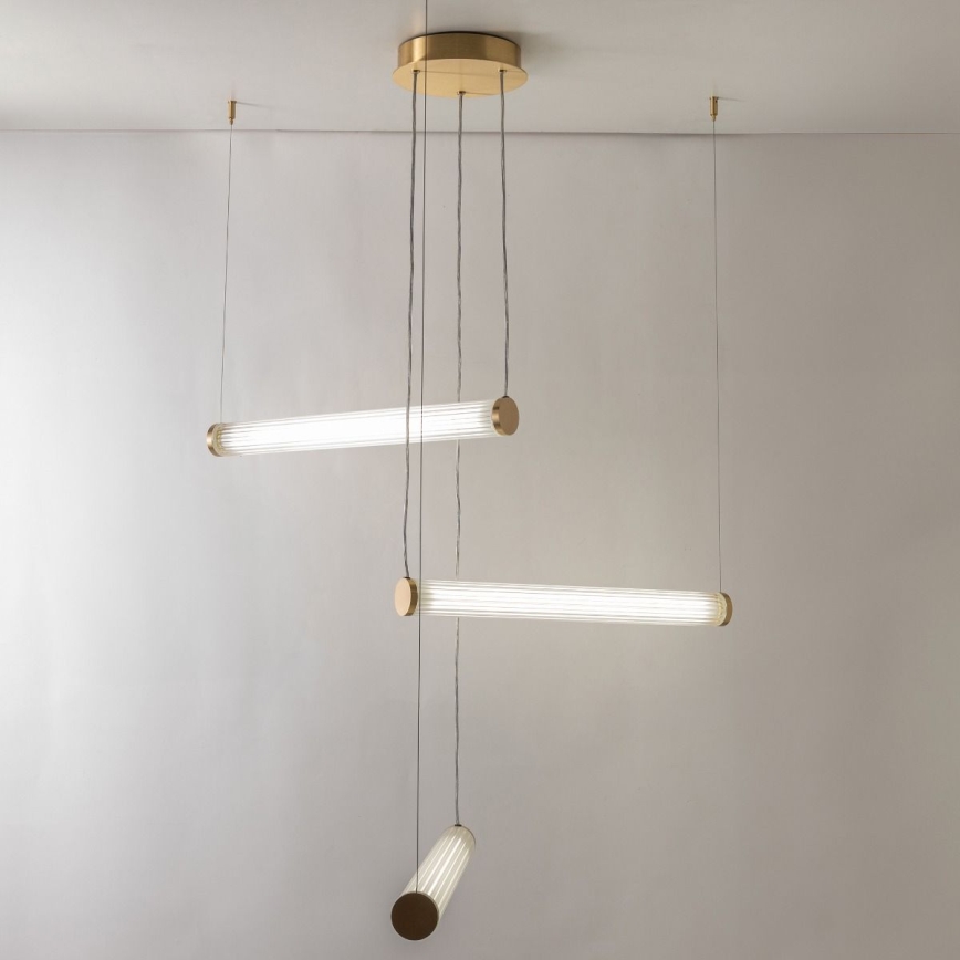Zuma Line - ściemnialny żyrandol na lince LED/64W/230V 2700-6500K złoty + pilot zdalnego sterowania