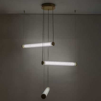 Zuma Line - ściemnialny żyrandol na lince LED/64W/230V 2700-6500K złoty + pilot zdalnego sterowania