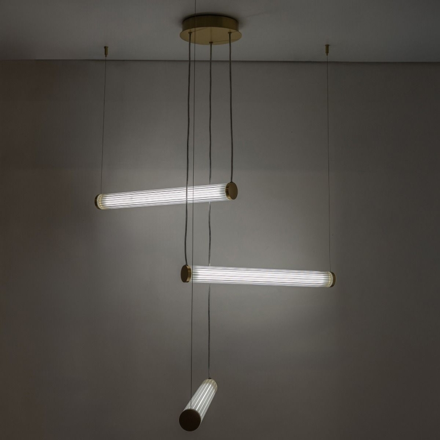 Zuma Line - ściemnialny żyrandol na lince LED/64W/230V 2700-6500K złoty + pilot zdalnego sterowania