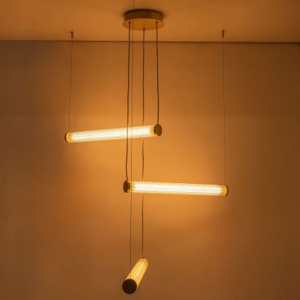 Zuma Line - ściemnialny żyrandol na lince LED/64W/230V 2700-6500K złoty + pilot zdalnego sterowania