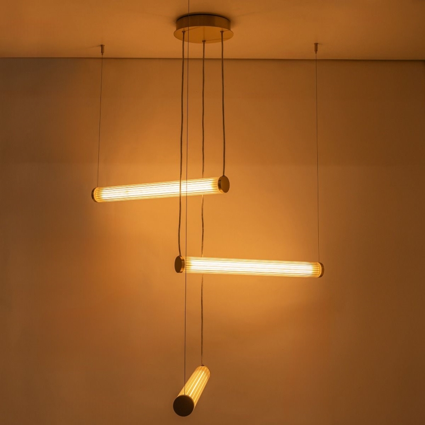 Zuma Line - ściemnialny żyrandol na lince LED/64W/230V 2700-6500K złoty + pilot zdalnego sterowania