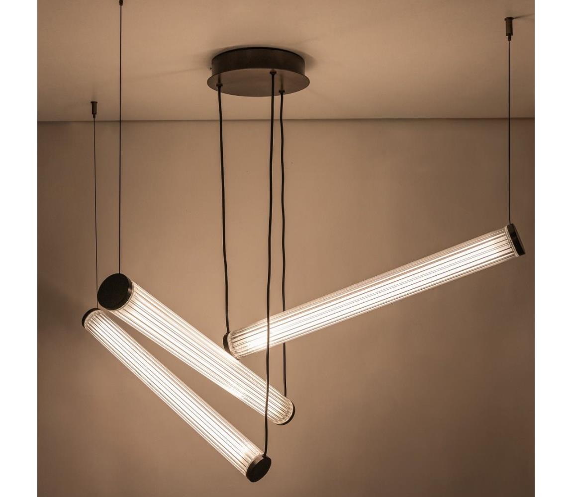 Zuma Line 1238 - ściemnialny żyrandol LED na lince COMO LED/64W/230V 2700-6500K czarny + pilot