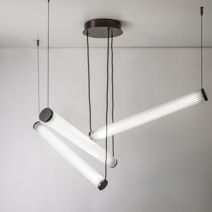 Zuma Line - LED ściemnialny żyrandol na linkach LED/64W/230V 2700-6500K czarny + pilot zdalnego sterowania