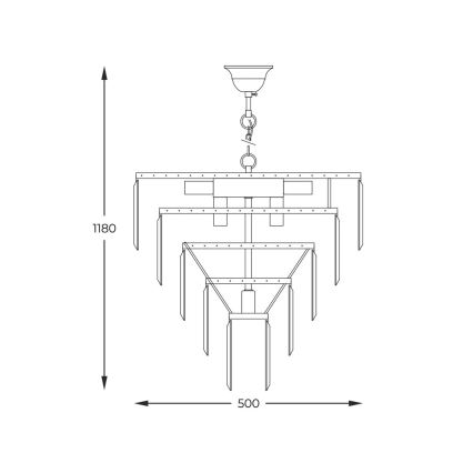 Zuma Line - Żyrandol na łańcuchu 10xE14/40W/230V złoty