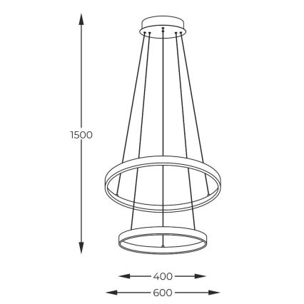 Zuma Line - LED Żyrandol na lince LED/50W/230V 3000/4000/6000K śr. 60 cm czarny