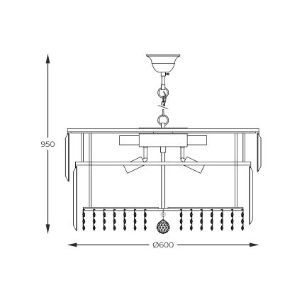 Zuma Line - Żyrandol na łańcuchu 16xE14/40W/230V śr. 60 cm złoty