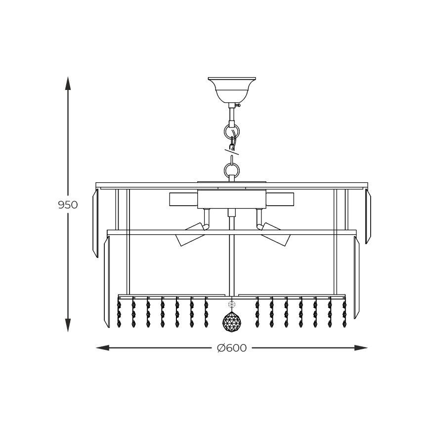 Zuma Line - Żyrandol na łańcuchu 16xE14/40W/230V śr. 60 cm złoty