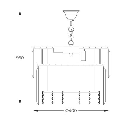 Zuma Line - Żyrandol na łańcuchu 8xE14/40W/230V śr. 40 cm złoty