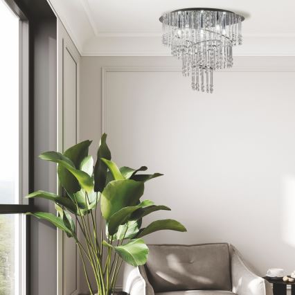 Zuma Line - Lampa sufitowa 6xG9/25W/230V śr. 45 cm błyszczący chrom/przezroczyste szkło