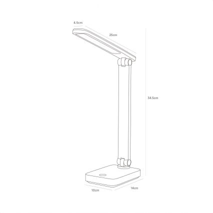 Zuma Line - LED akumulatorowa lampa stołowa LED/8W/1200 mAh 3000/4500/6000K CRI 90 biały