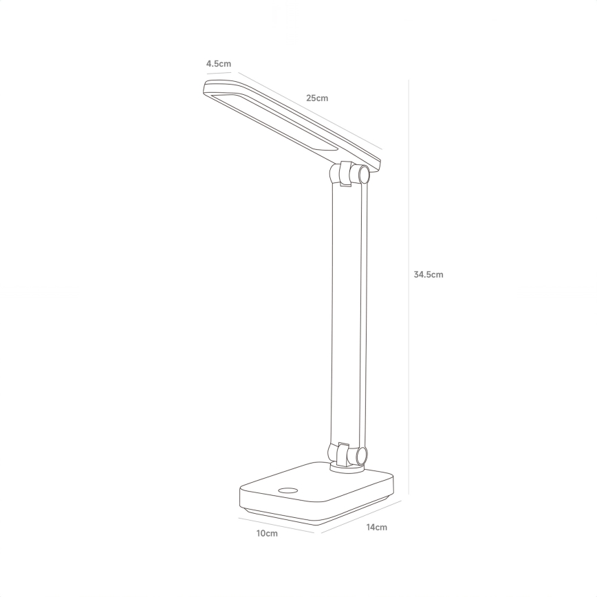Zuma Line - LED akumulatorowa lampa stołowa LED/8W/1200 mAh 3000/4500/6000K CRI 90 biały