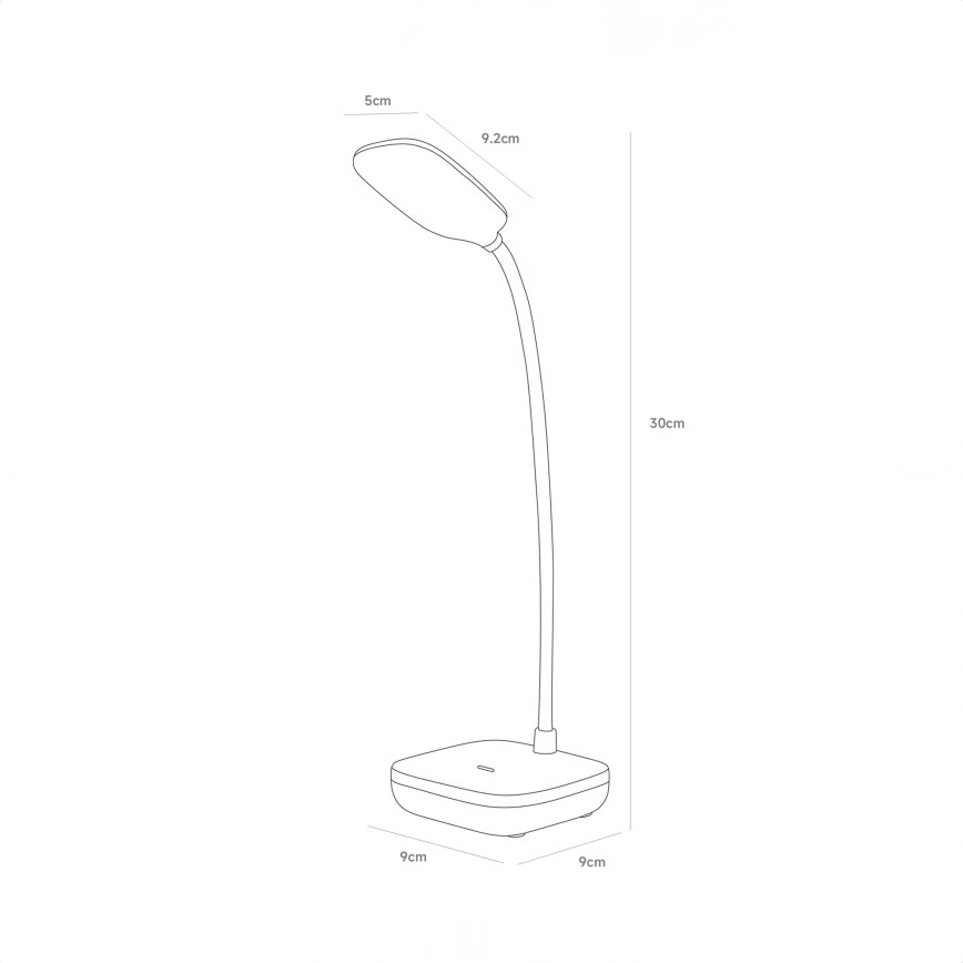 Zuma Line - LED akumulatorowa lampa stołowa LED/7W/1200 mAh 3000/4500/6000K CRI 90 biały