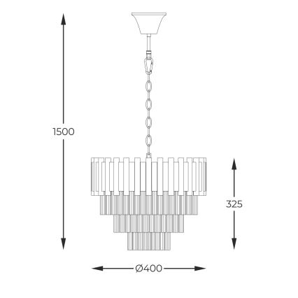 Zuma Line - Żyrandol na łańcuchu 4xE14/40W/230V złoty