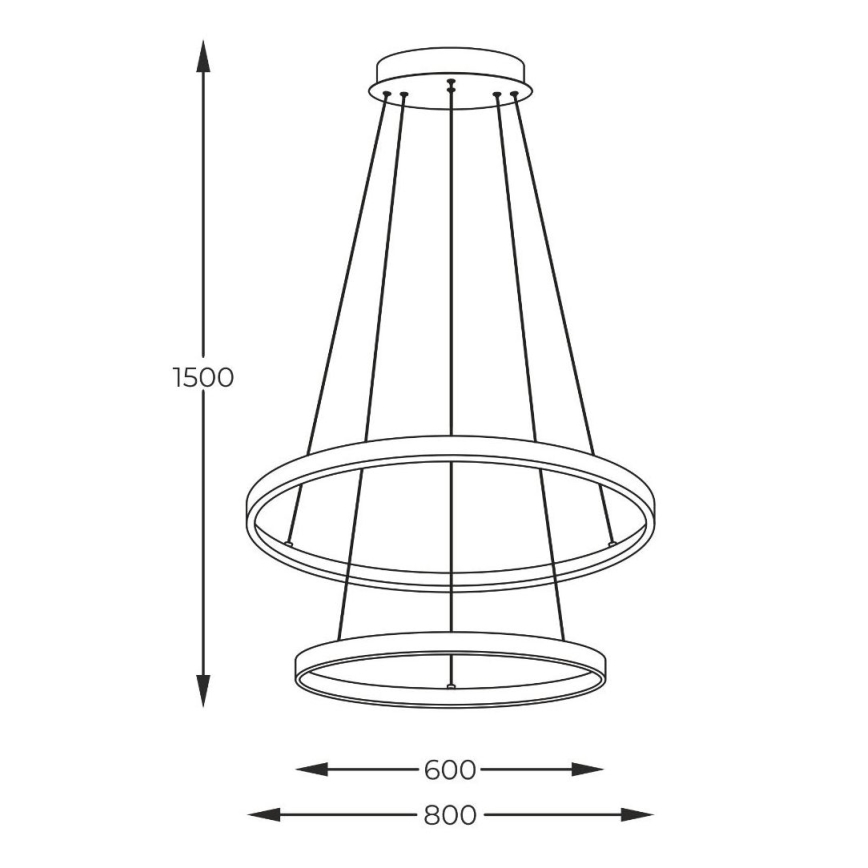 Zuma Line - LED Żyrandol na lince LED/60W/230V 3000/4000/6000K śr. 80 cm czarny