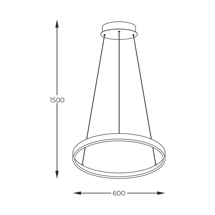 Zuma Line - LED Żyrandol na lince LED/28W/230V 3000/4000/6000K śr. 60 cm czarny