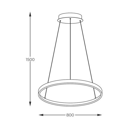 Zuma Line - Żyrandol LED na lince LED/36W/230V 3000/4000/6000K śr. 80 cm czarny