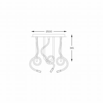 Zuma Line - LED Żyrandol natynkowy LED/45W/230V 3000/4000/6000K czarny