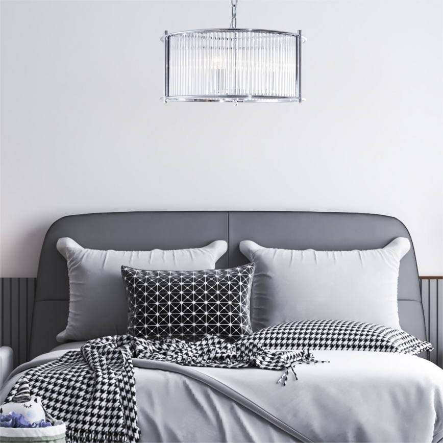 Zuma Line - Żyrandol na łańcuchu 3xE27/40W/230V chrom błyszczący
