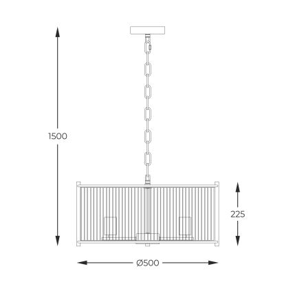 Zuma Line - Żyrandol na łańcuchu 3xE27/40W/230V chrom błyszczący