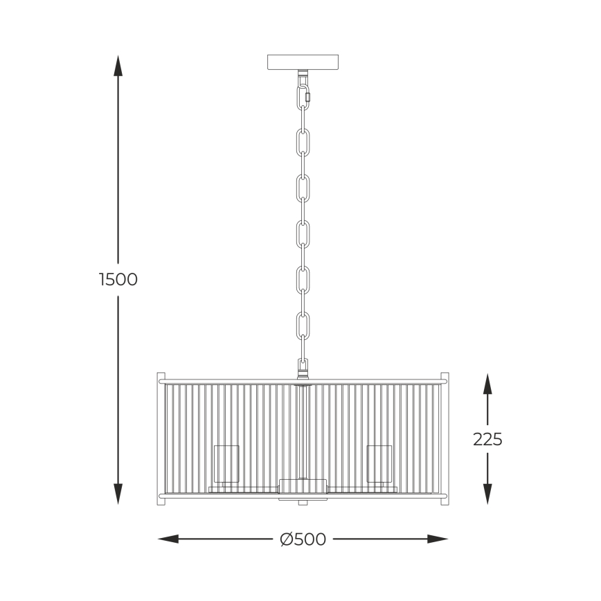 Zuma Line - Żyrandol na łańcuchu 3xE27/40W/230V chrom błyszczący