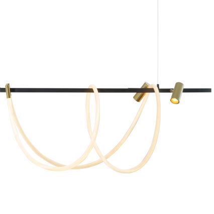 Zuma Line - Regulowany żyrandol LED na linkach LED/60W + LED/7,5W/230V 2700-6000K czarny/złoty + pilot zdalnego sterowania