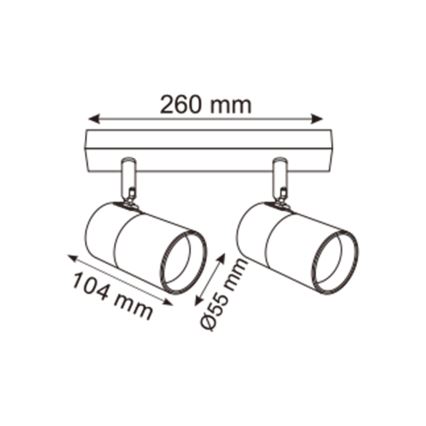 Zuma Line - Oświetlenie punktowe 2xGU10/50W/230V czarny/złoty