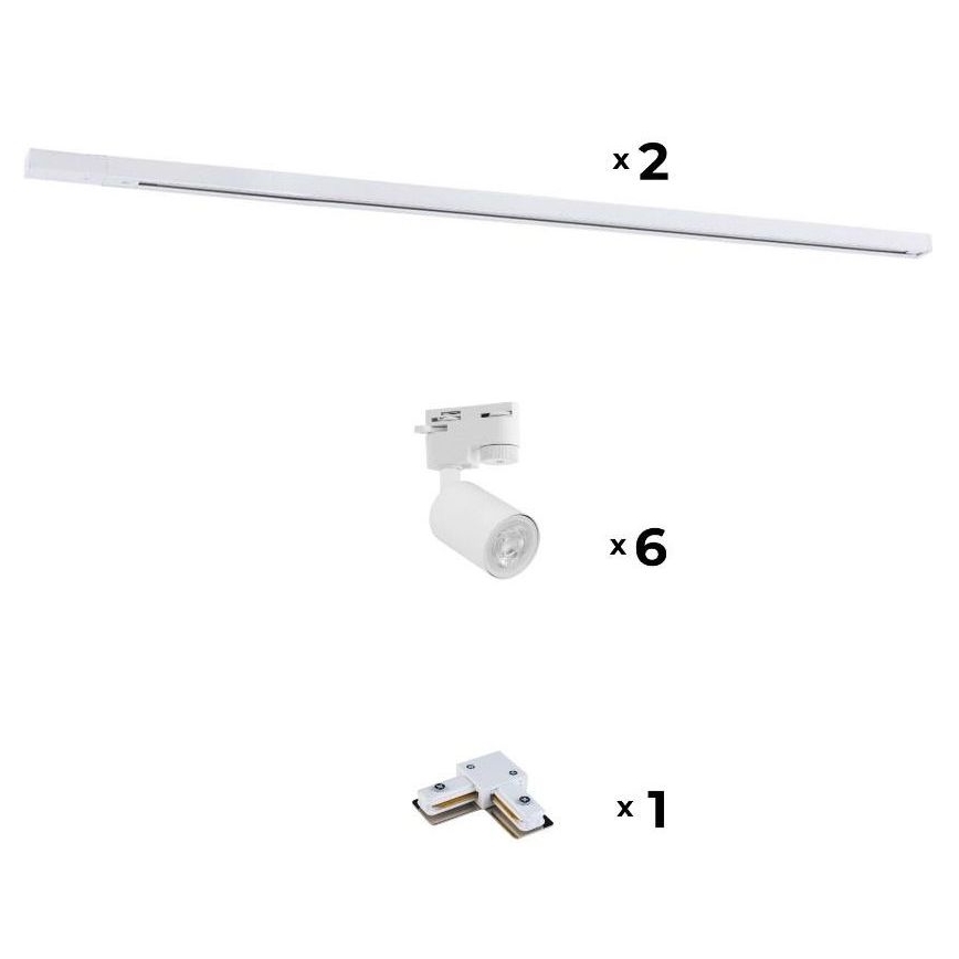 Zuma Line - Oświetlenie punktowe do systemu szynowego 6xGU10/10W/230V białe + akcesoria do szyn