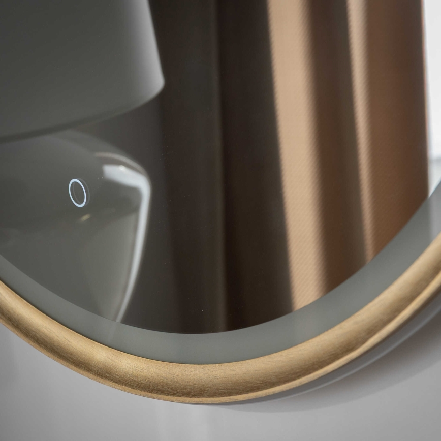 Zuma Line - Lustro łazienkowe naścienne z podświetleniem LED/36W/230V 3000/4000/6000K śr. 80 cm IP44 mosiądz