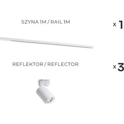 Zuma Line - Oprawa punktowa do systemu szynowego 3xGU10/35W/230V biała