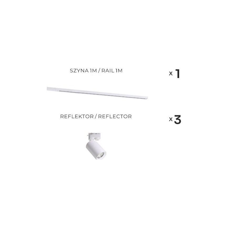 Zuma Line - Oprawa punktowa do systemu szynowego 3xGU10/35W/230V biała